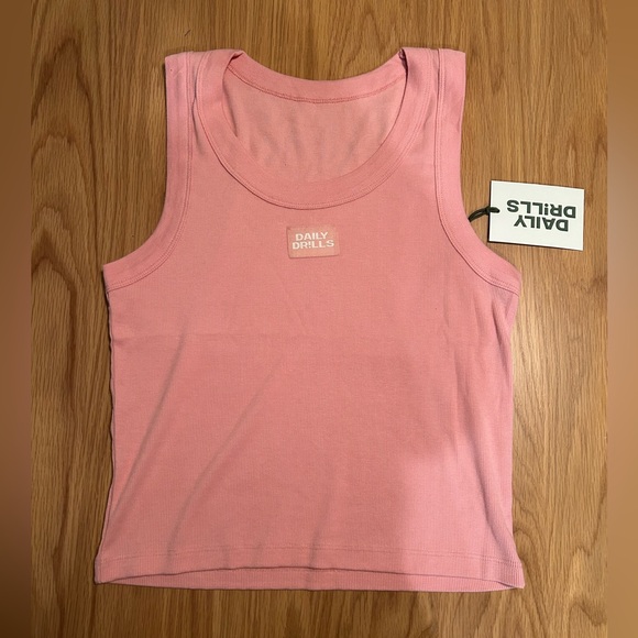 Daily Drills | Tops | Daily Drills Logo Ribbed Tank Dusty Rose With ...